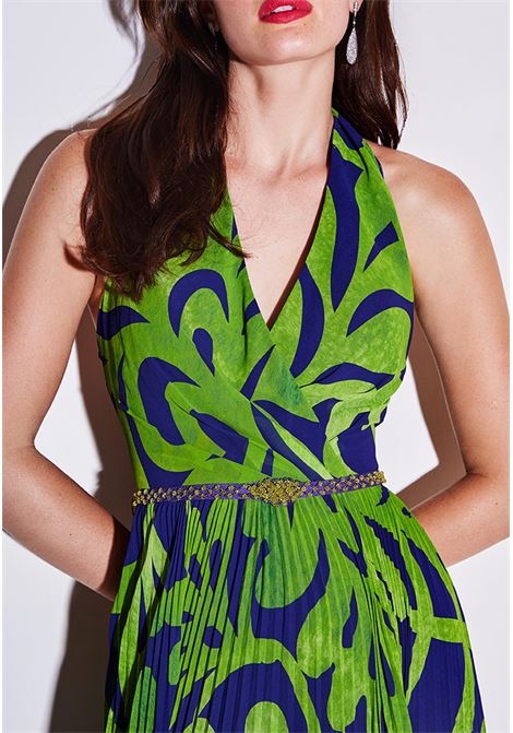 Abito lungo fantasia Allure ALLURE | Abiti | A4115 A4115FVERDE/VIOLA